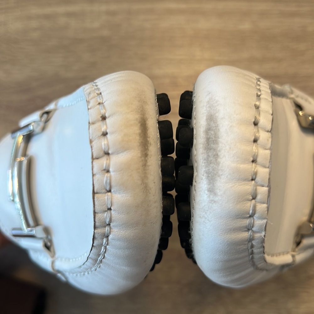 Authentic Tod’s Double T White Leather Gommino Driving Loafer Shoes - Picture 4 of 16